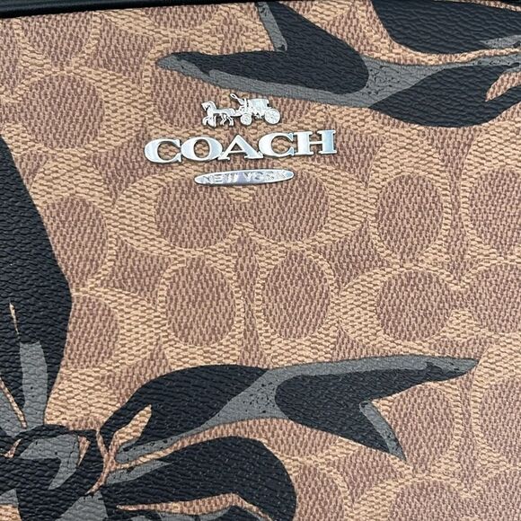 Coach Jamie Camera Crossbody Bag In Signature Canvas With Bow Print Purse - Picture 4 of 7